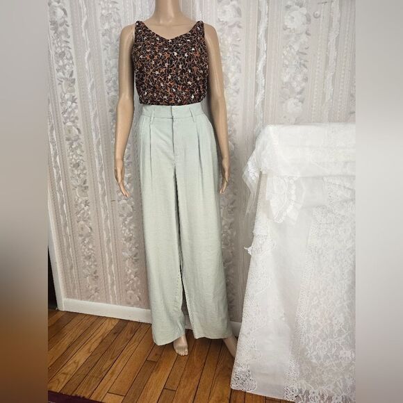 a.new day Linen Dress Pants with Classic Wide-Leg Design NWT - Picture 1 of 7